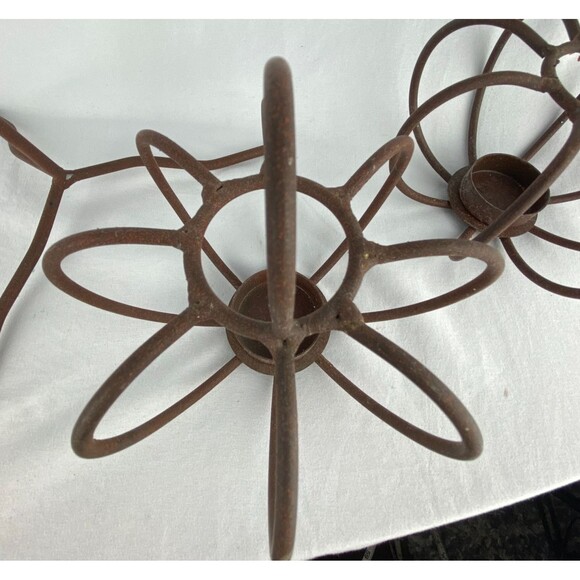 Metal Pumpkin 2 Votive Tea Light Candle Stand Holder Fall Havest 13.5" Decor - Picture 7 of 9